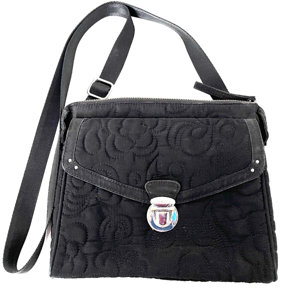 🔥🔥 Vera Bradley Black Quilted Crossbody Messenger Shoulder Bag adjusta… - Picture 2 of 8